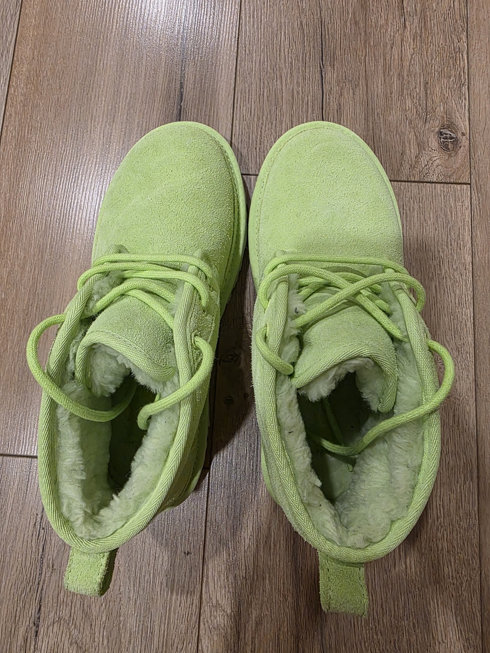 UGG Lime Green Shearling Lined Sneaker Slippers - Picture 3 of 5